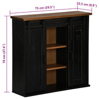 vidaXL Armário suspenso HALDEN 2 portas de correr 75x22,5x70 cm Pinho