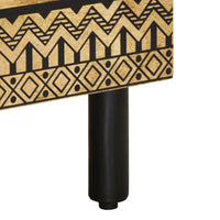 vidaXL Mesa cabeceira 40x33x46cm madeira mangueira áspera maciça preto