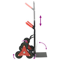 vidaXL Carrinho de Mão Preto e Vermelho 64,5 x 49,5 x 114 cm Aço