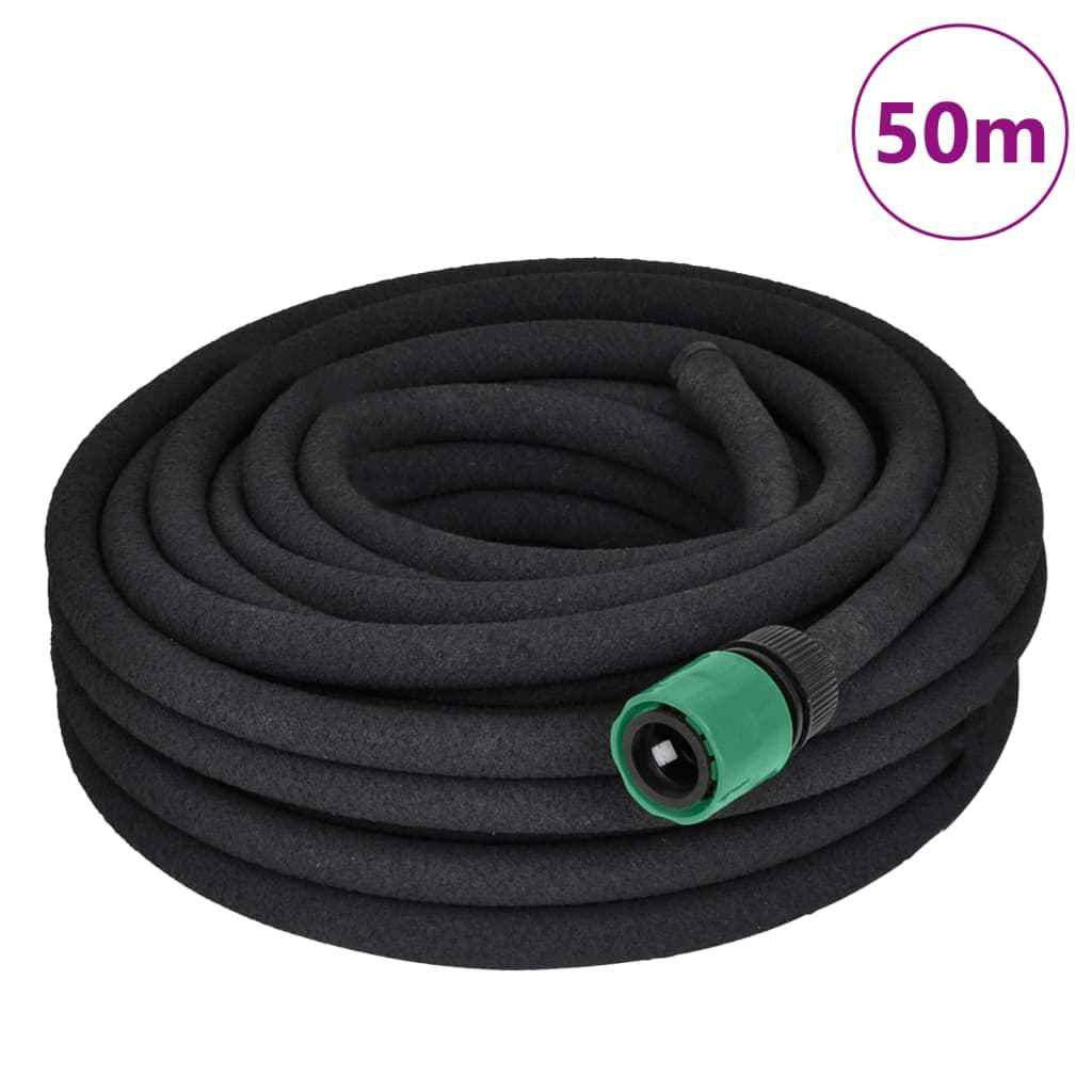 vidaXL Mangueira para rega gota-a-gota de jardim 10 m borracha preto