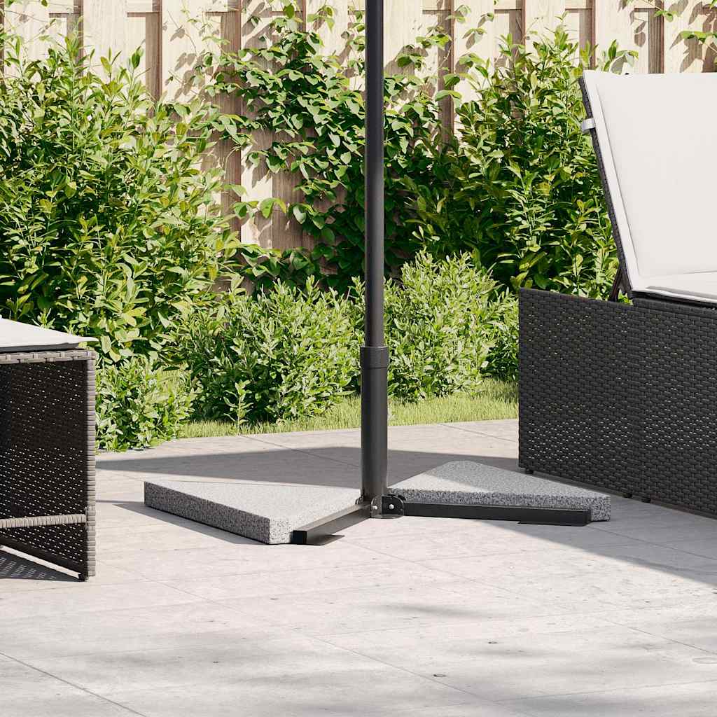 vidaXL Placas de peso para guarda-chuva 2 peças, granito cinza, triangular, 14 kg