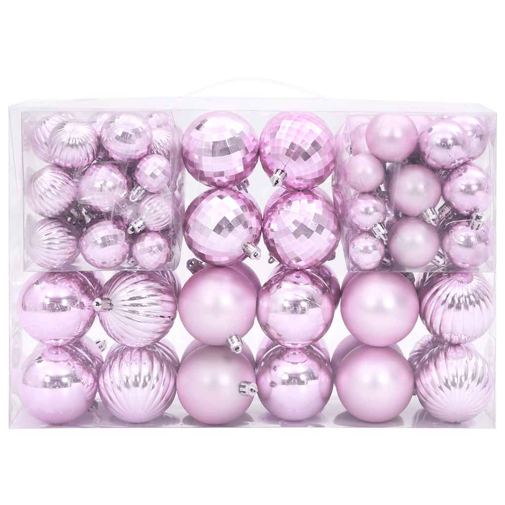 vidaXL Enfeites de Natal 100 pcs Ø3/4/6 cm rosa