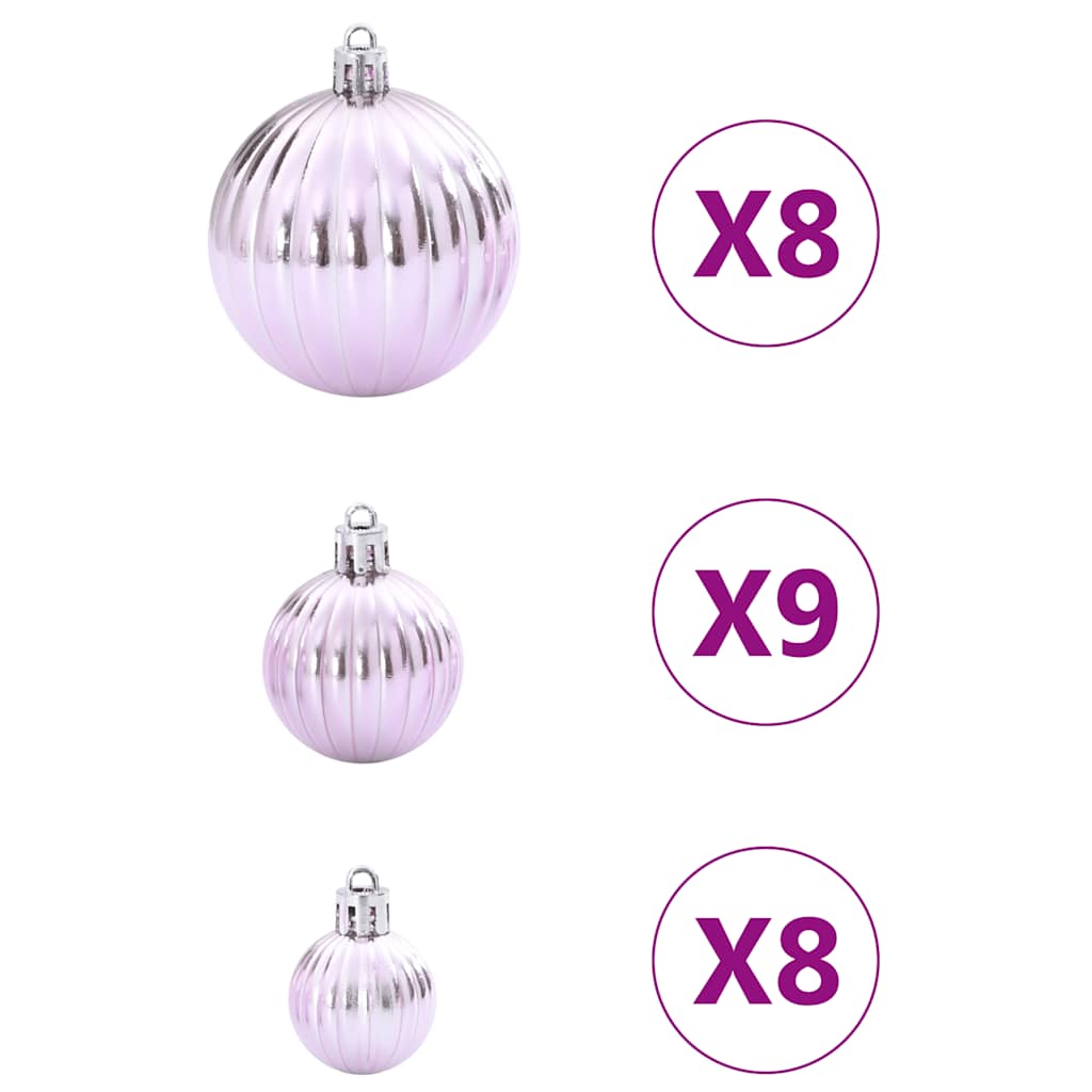 vidaXL Enfeites de Natal 100 pcs Ø3/4/6 cm rosa