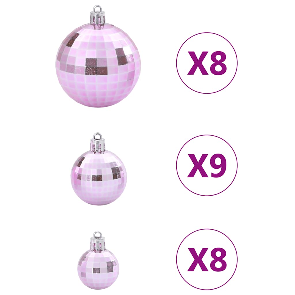 vidaXL Enfeites de Natal 100 pcs Ø3/4/6 cm rosa