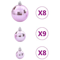 vidaXL Enfeites de Natal 100 pcs Ø3/4/6 cm rosa