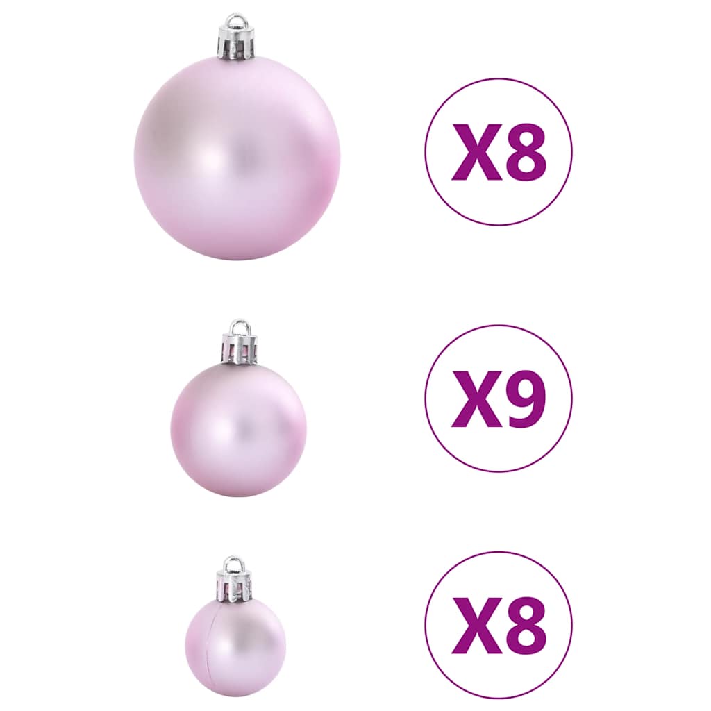 vidaXL Enfeites de Natal 100 pcs Ø3/4/6 cm rosa