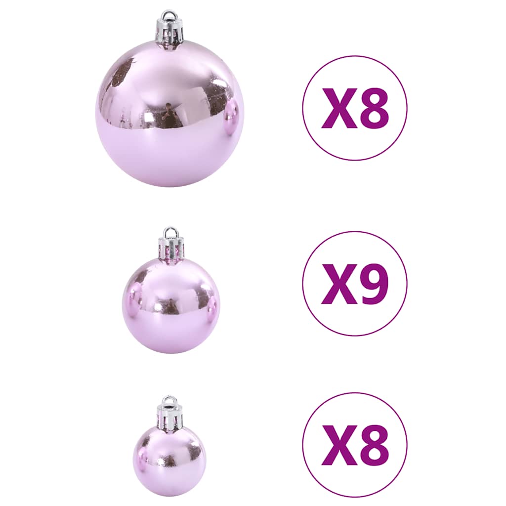 vidaXL Enfeites de Natal 100 pcs Ø3/4/6 cm rosa