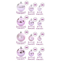 vidaXL Enfeites de Natal 100 pcs Ø3/4/6 cm rosa