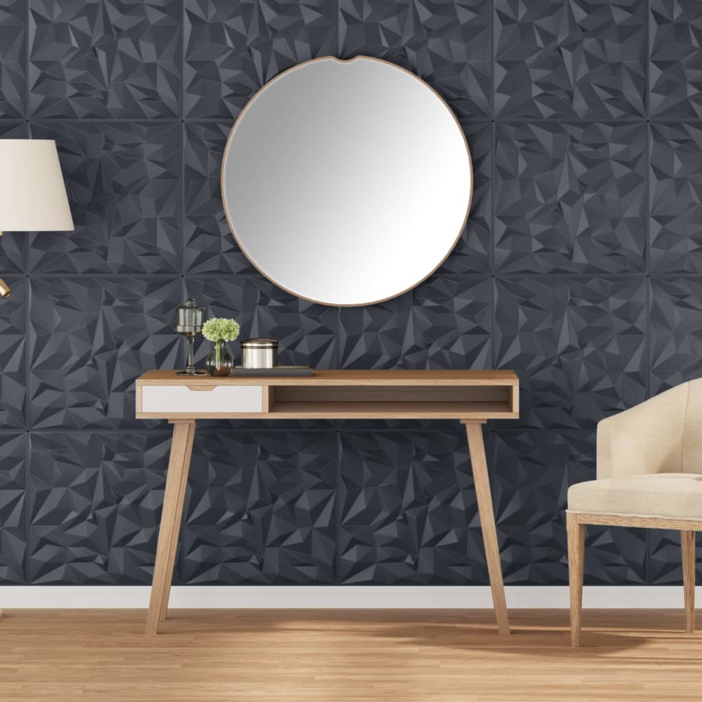 vidaXL Painéis de parede 3D 24 pcs 50x50 cm 6 m² branco diamante