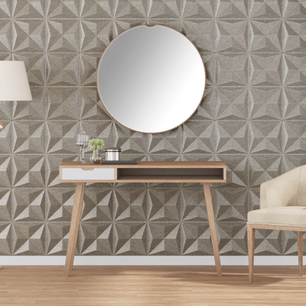 vidaXL Painéis de parede 3D 24 pcs 50x50 cm 6 m² branco diamante
