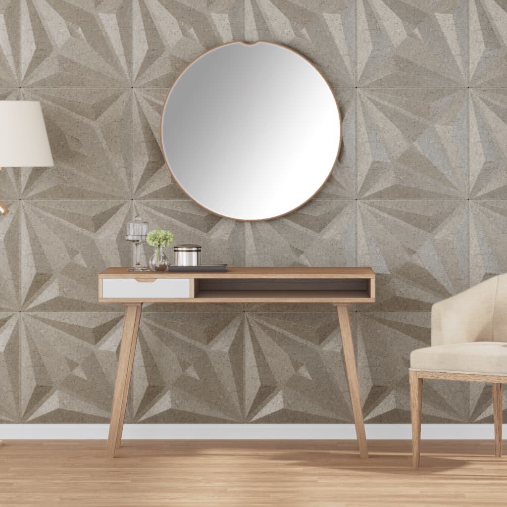 vidaXL Painéis de parede 3D 24 pcs 50x50 cm 6 m² branco diamante