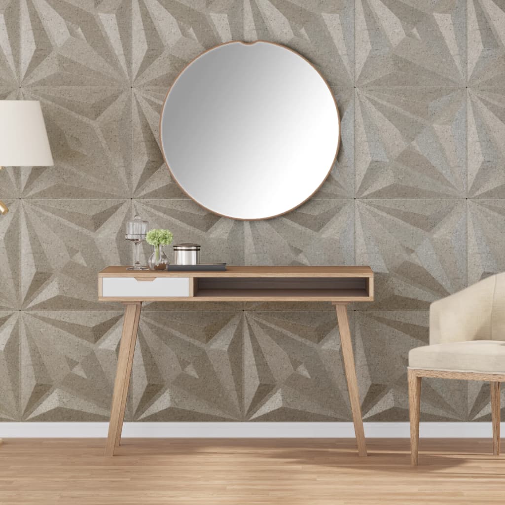 vidaXL Painéis de parede 3D 24 pcs 50x50 cm 6 m² branco diamante