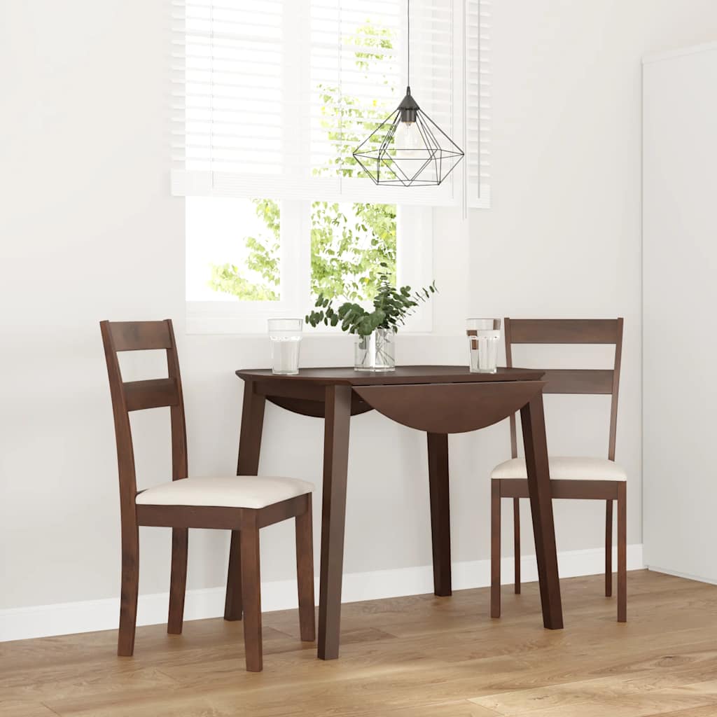 vidaXL Cadeiras de jantar 2 pcs madeira de seringueira maciça branco