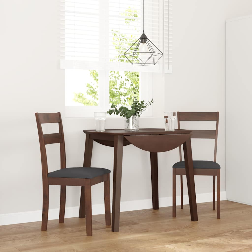 vidaXL Cadeiras de jantar 2 pcs madeira de seringueira maciça branco