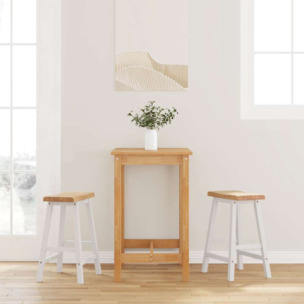 vidaXL Bancos de bar 2 pcs madeira maciça