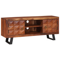 vidaXL Gabinete para TV com prateleira castanho mel 112 x 30 x 48 cm