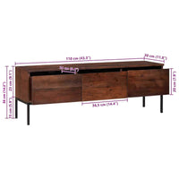 vidaXL Gabinete para TV com gaveta castanho mel 110 x 30 x 36 cm
