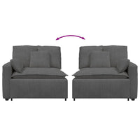 vidaXL Módulo de sofá modular com braço e almofadões 100 cm