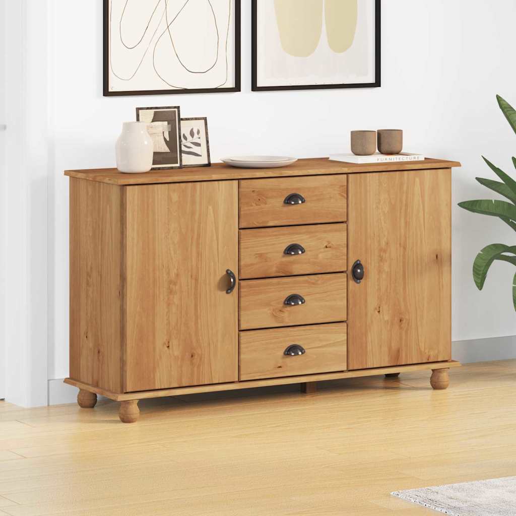 vidaXL Buffet ASKIM 133,5 x 40 x 79 cm Madeira de pinho maciça