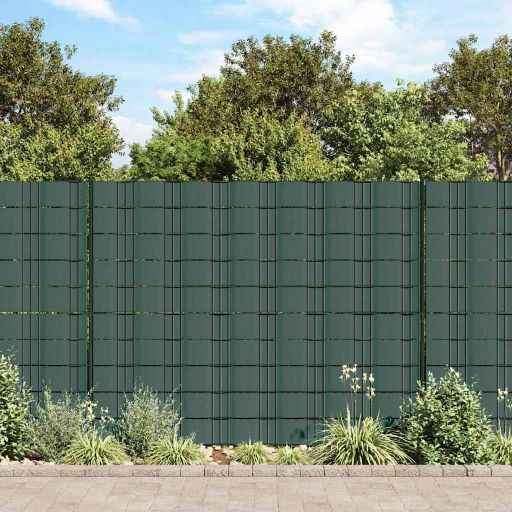 vidaXL Painel de privacidade para jardim 35x0,19 m PVC verde