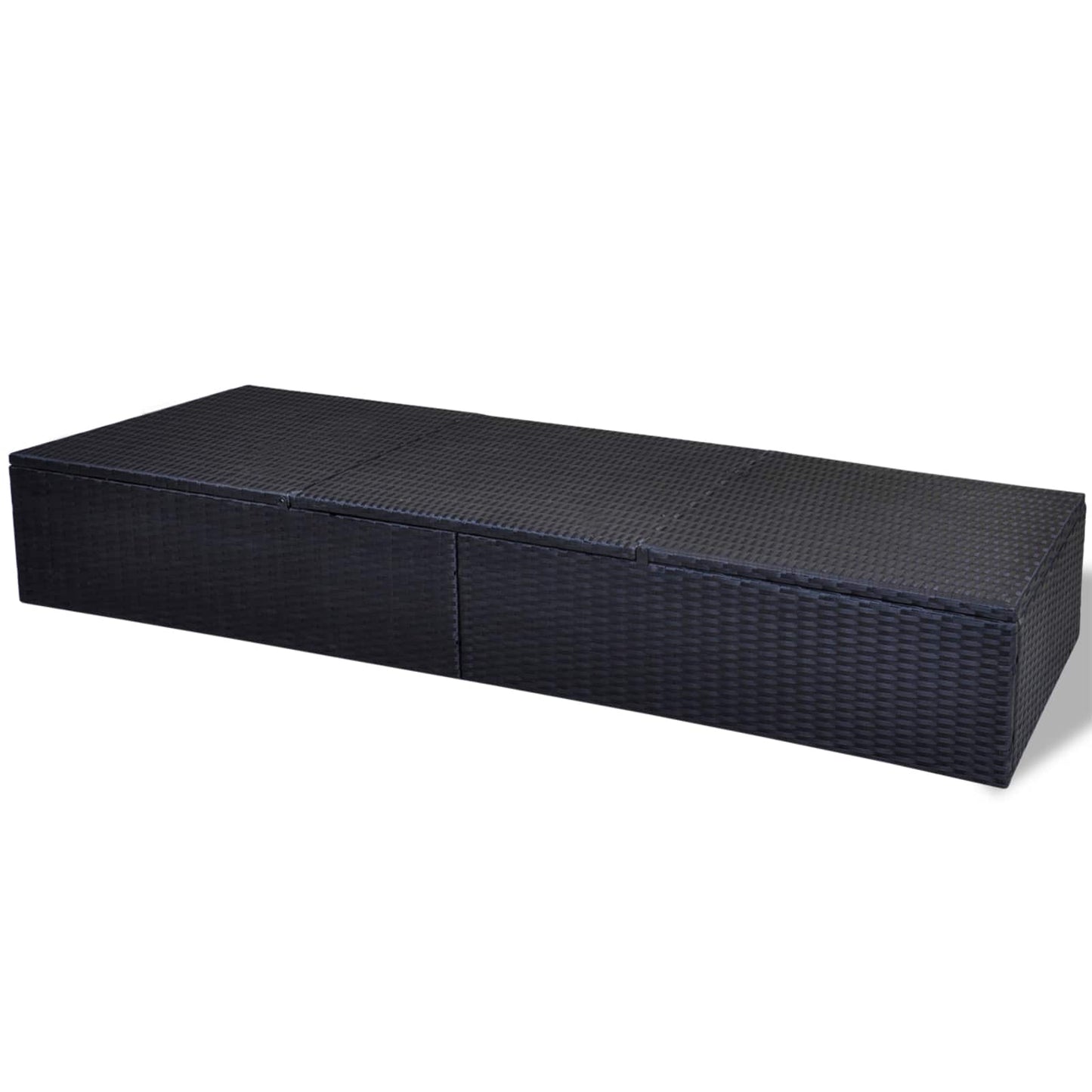 vidaXL Espreguiçadeira Preto vime PE