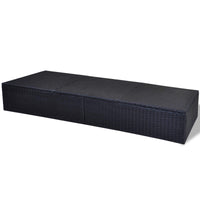vidaXL Espreguiçadeira Preto vime PE