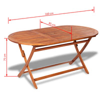 vidaXL 7 pcs conjunto de jantar exterior madeira acácia maciça