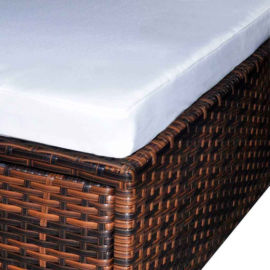 vidaXL 6 pcs conjunto lounge de jardim c/ almofadões vime PE castanho