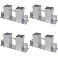vidaXL Auxiliares de empilhamento de lenha 4 pcs aço prateado