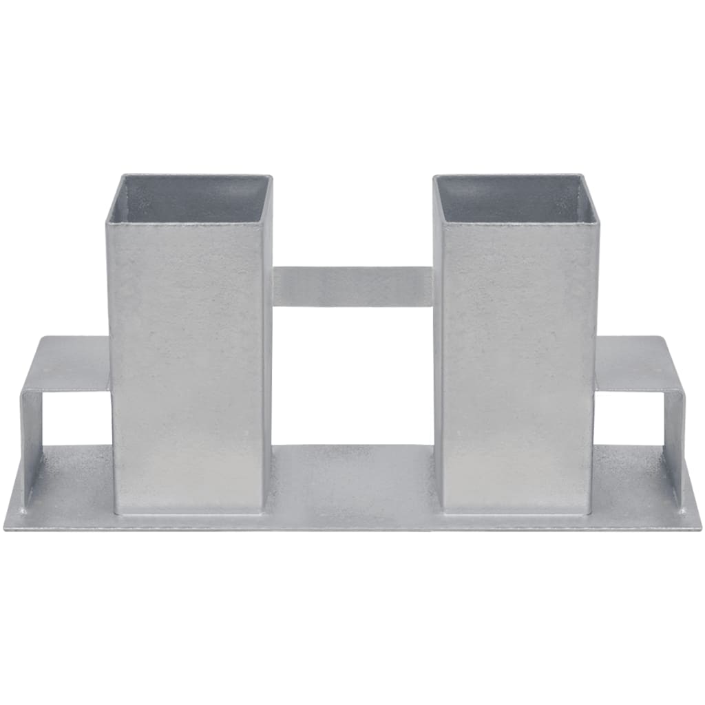 vidaXL Auxiliares de empilhamento de lenha 4 pcs aço prateado