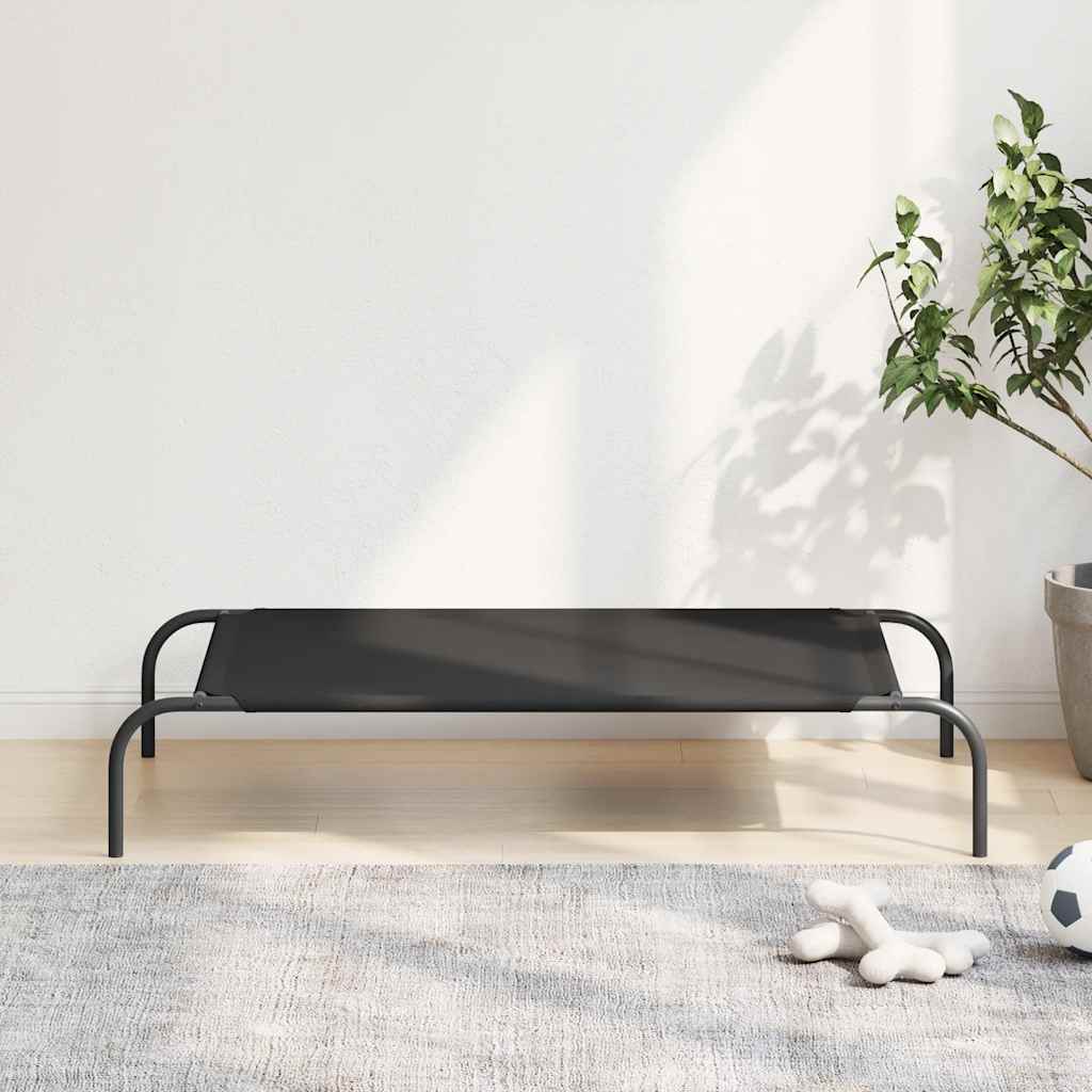 vidaXL Cama para cães elevada preto S textilene