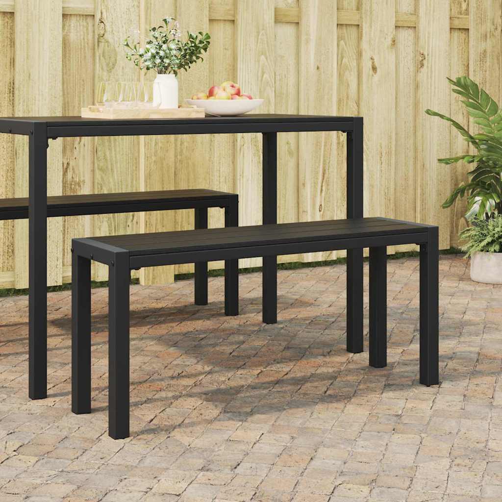 vidaXL Banco de jardim Preto 100 x 28 x 45cm Aço