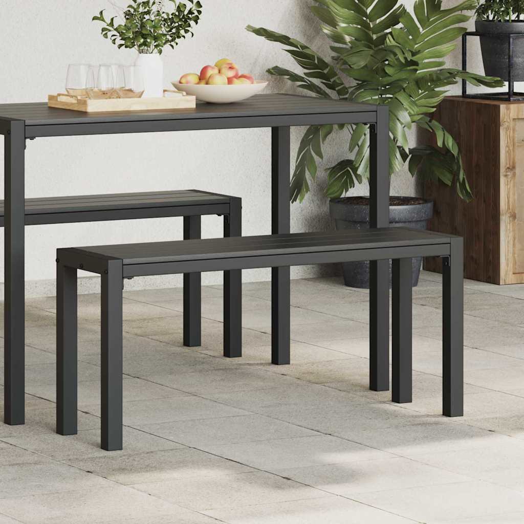 vidaXL Banco de jardim Preto 100 x 28 x 45cm Aço
