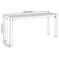 vidaXL Banco de jardim Preto 100 x 28 x 45cm Aço