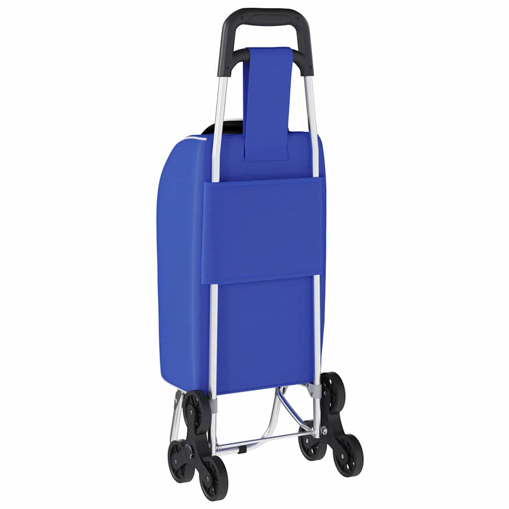 vidaXL Carrinho de Compras Azul 39,5 x 33 x 93 cm Tecido Oxford