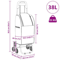 vidaXL Carrinho de Compras Azul 39,5 x 33 x 93 cm Tecido Oxford