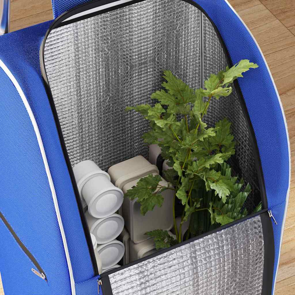 vidaXL Carrinho de Compras Azul 39,5 x 33 x 93 cm Tecido Oxford