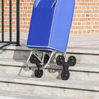 vidaXL Carrinho de Compras Azul 39,5 x 33 x 93 cm Tecido Oxford