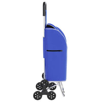 vidaXL Carrinho de Compras Azul 39,5 x 33 x 93 cm Tecido Oxford
