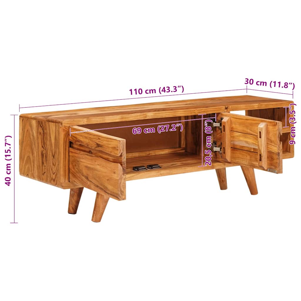 vidaXL Gabinete para TV com prateleira Castanho 110 x 30 x 40 cm