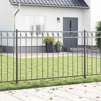 vidaXL Cerca de jardim em aço 1,81 x 0,8 m, preta
