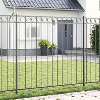 vidaXL Cerca de jardim em aço 1,81 x 0,8 m, preta