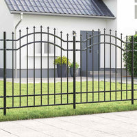 vidaXL Cerca de jardim com topo em forma de lança, preta, 239x75 cm, aço com revestimento em pó