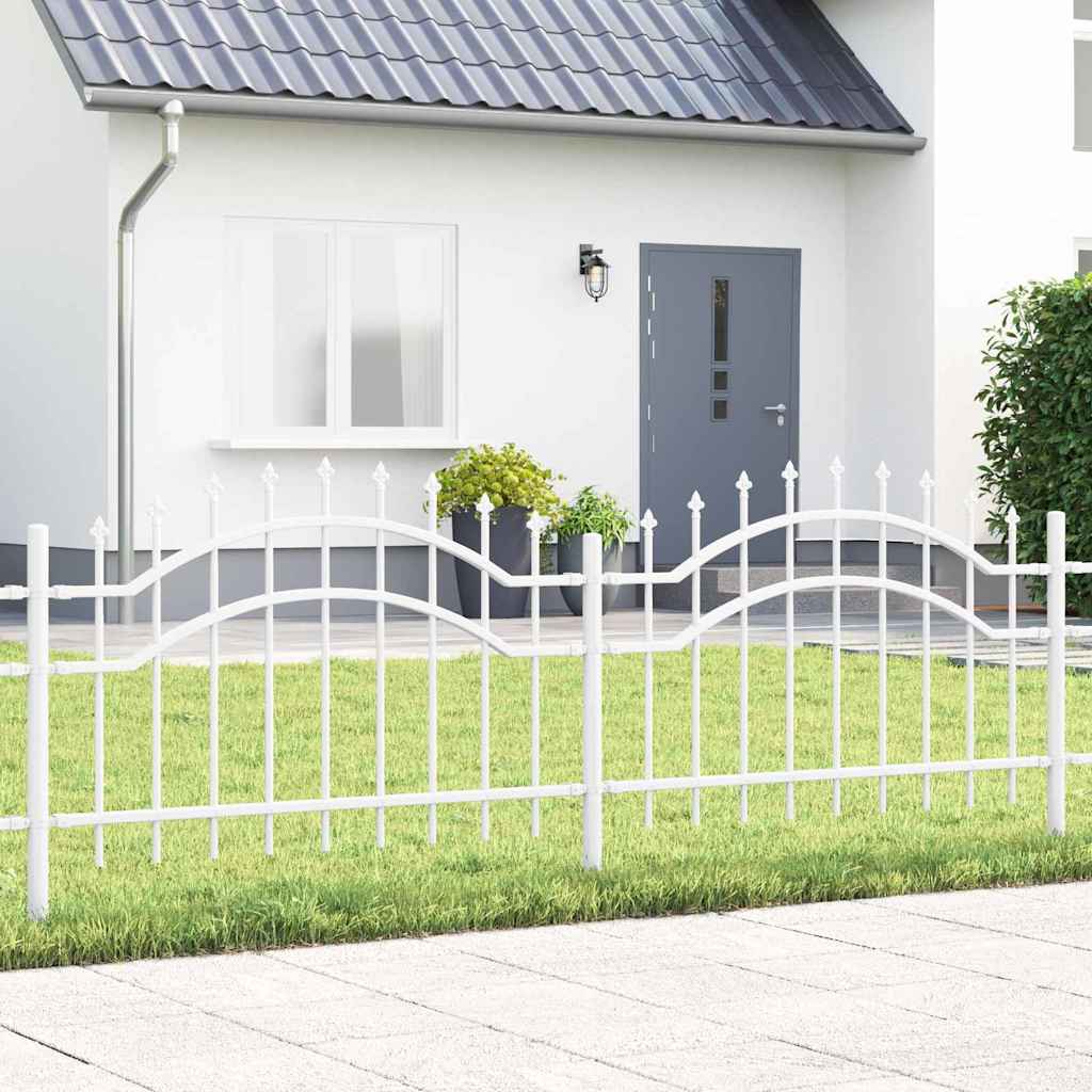 vidaXL Cerca de jardim com topo em forma de lança, preta, 239x75 cm, aço com revestimento em pó