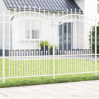 vidaXL Cerca de jardim com topo em forma de lança, preta, 240x75 cm, aço com revestimento em pó