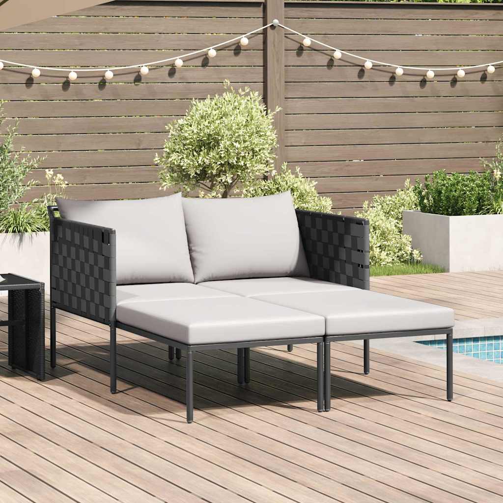 vidaXL Cama de Sol Antracite 153 x 115 x 69.5 cm Aço revestido a pó