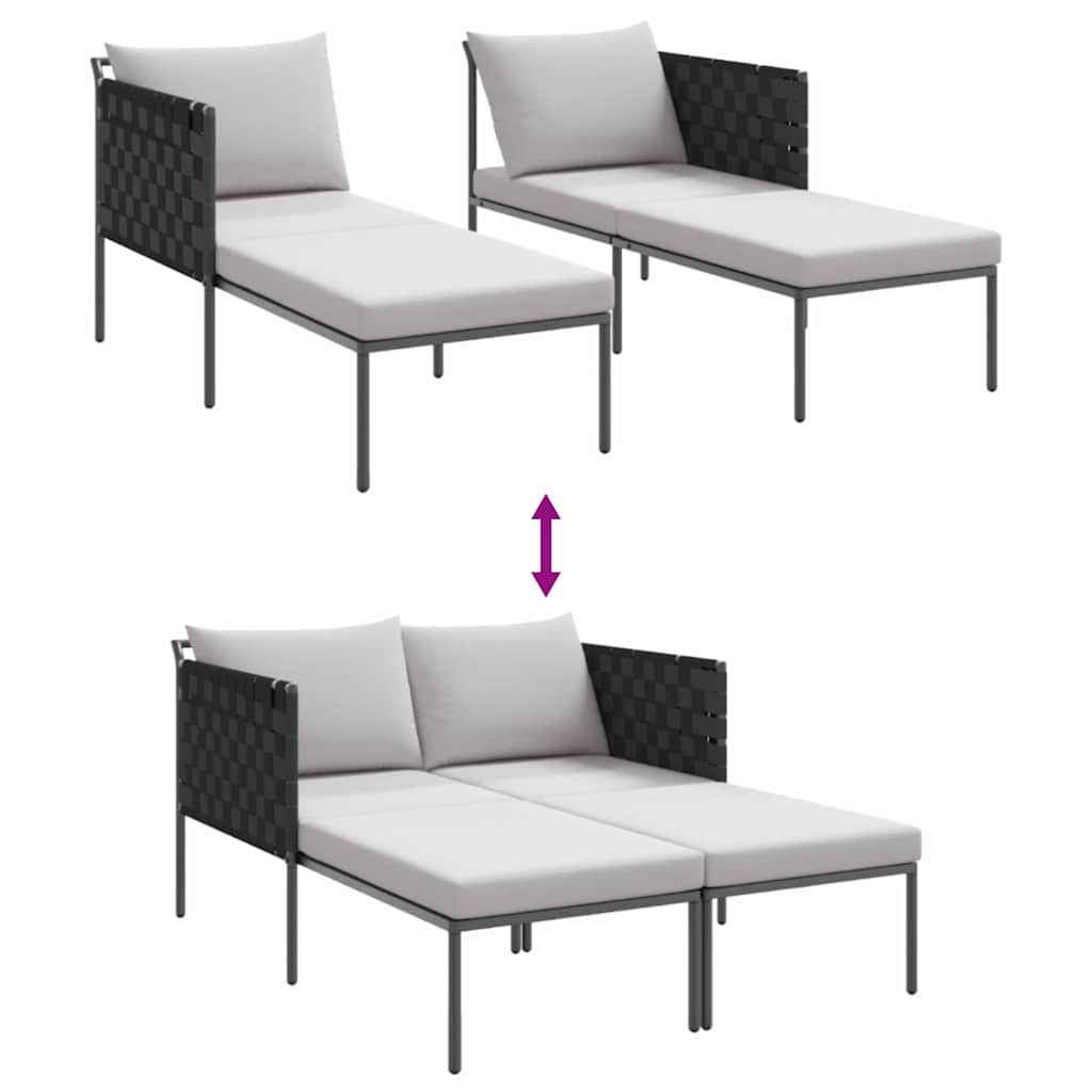 vidaXL Cama de Sol Antracite 153 x 115 x 69.5 cm Aço revestido a pó