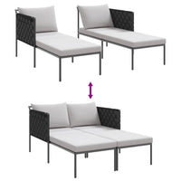 vidaXL Cama de Sol Antracite 153 x 115 x 69.5 cm Aço revestido a pó
