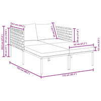 vidaXL Cama de Sol Antracite 153 x 115 x 69.5 cm Aço revestido a pó