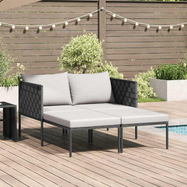 vidaXL Cama de Sol Antracite 153 x 115 x 69.5 cm Aço revestido a pó